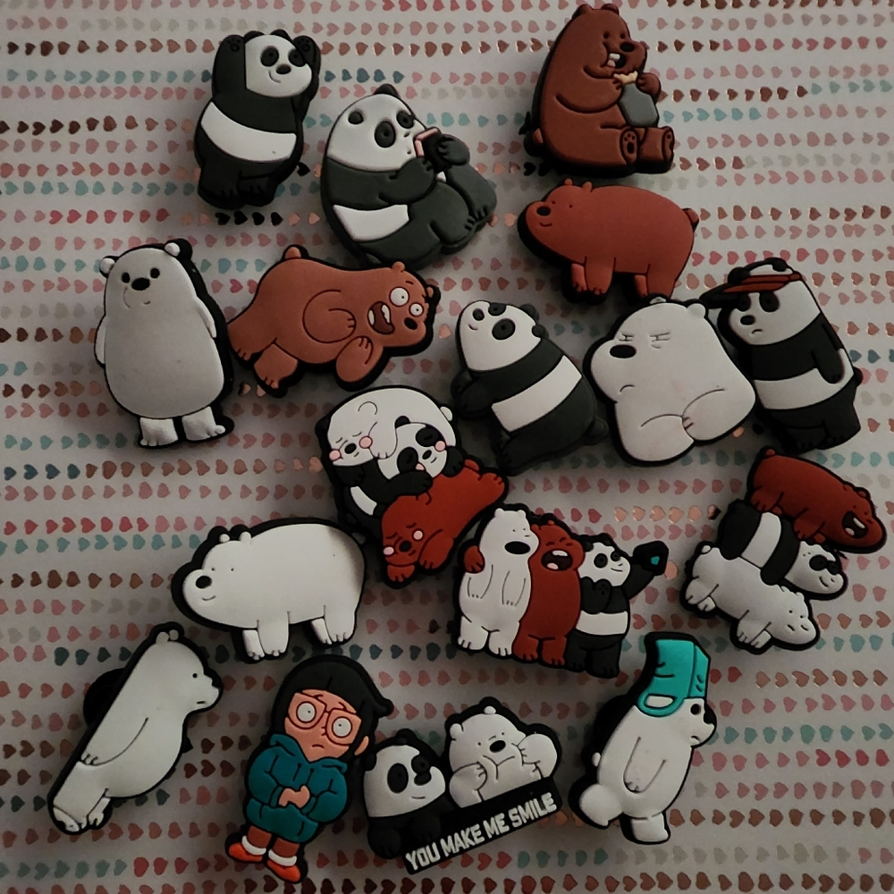 Brand new We Bare Bears Croc Jibbitz Charms-17pcs